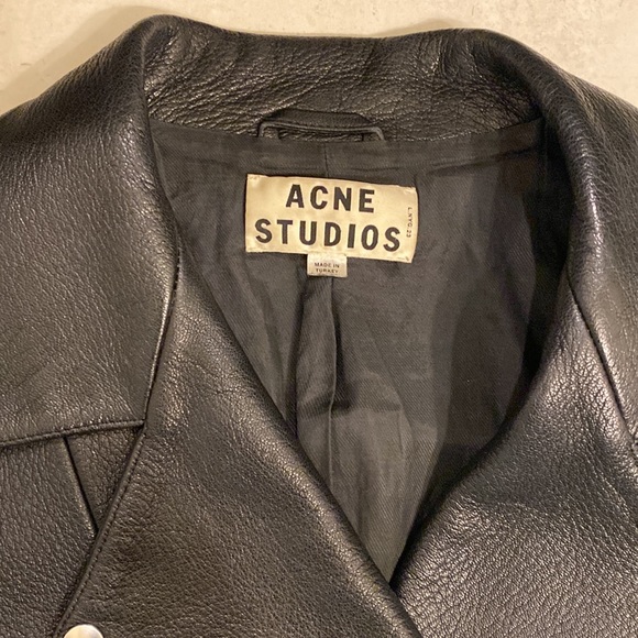 Acne Studios Black Leather Rita Jacket size 34 - Picture 5 of 15